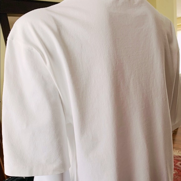 Lacoste Vintage White 100% Cotton Crew Neck Tshirt with Green Crocodile Logo - Picture 4 of 5